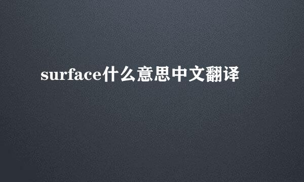 surface什么意思中文翻译