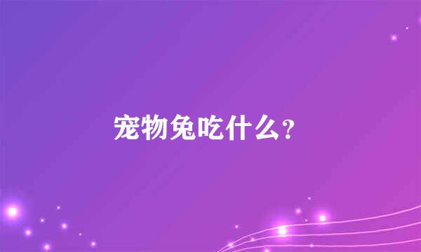 宠物兔吃什么？