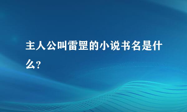 主人公叫雷罡的小说书名是什么？