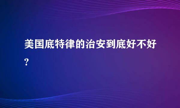 美国底特律的治安到底好不好?