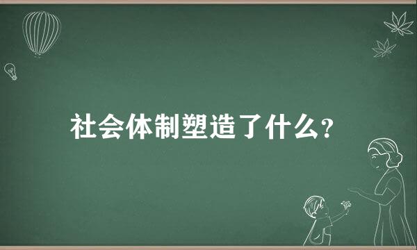 社会体制塑造了什么？