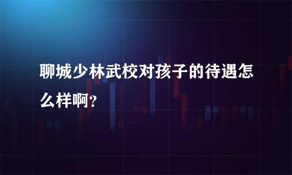 聊城少林武校对孩子的待遇怎么样啊？