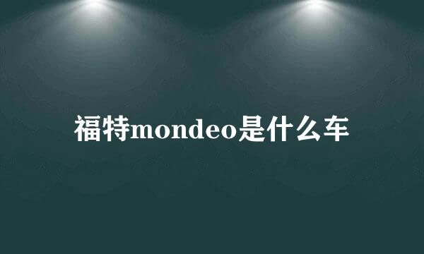 福特mondeo是什么车