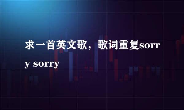 求一首英文歌，歌词重复sorry sorry