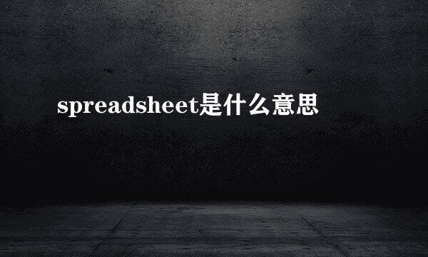 spreadsheet是什么意思