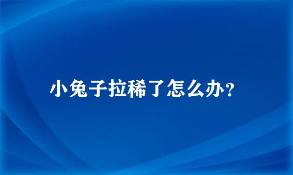 小兔子拉稀了怎么办？