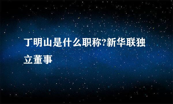 丁明山是什么职称?新华联独立董事