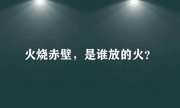 火烧赤壁，是谁放的火？