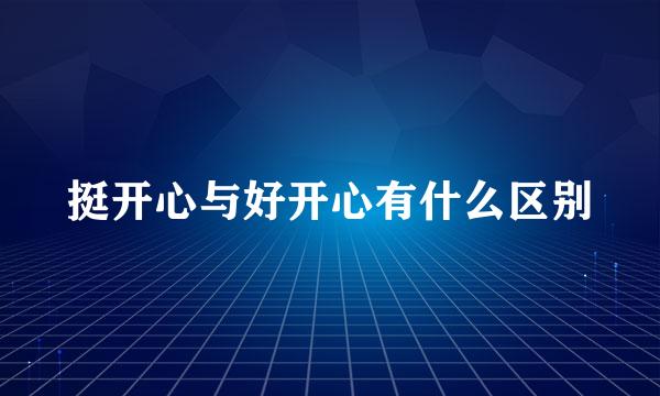 挺开心与好开心有什么区别