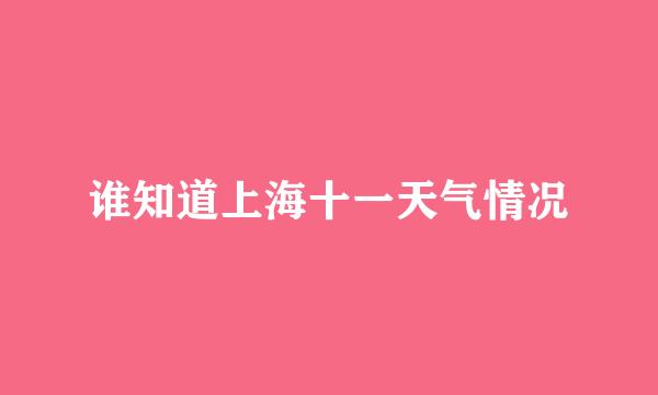 谁知道上海十一天气情况