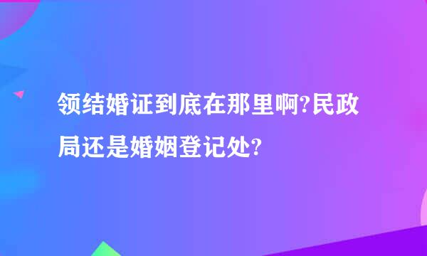 领结婚证到底在那里啊?民政局还是婚姻登记处?