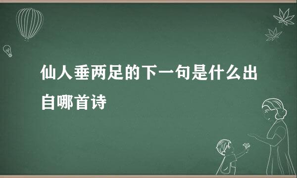 仙人垂两足的下一句是什么出自哪首诗