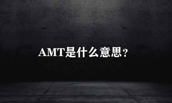 AMT是什么意思？