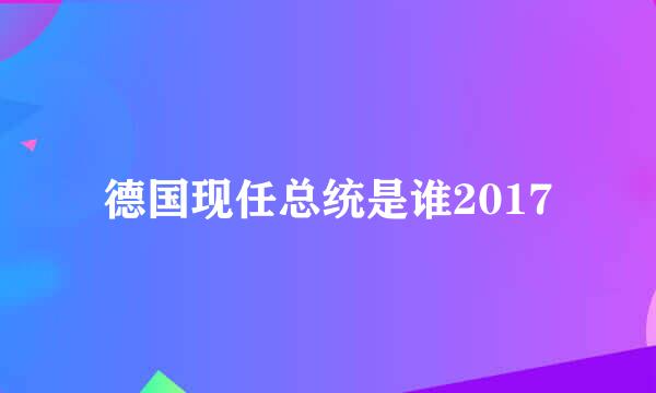 德国现任总统是谁2017