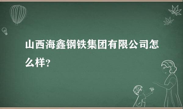 山西海鑫钢铁集团有限公司怎么样？