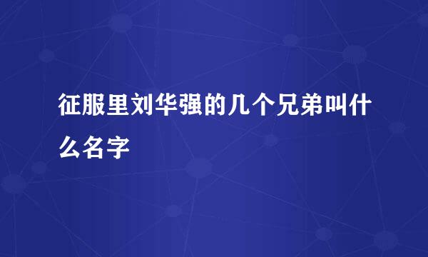 征服里刘华强的几个兄弟叫什么名字