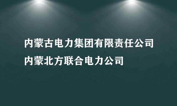 内蒙古电力集团有限责任公司内蒙北方联合电力公司