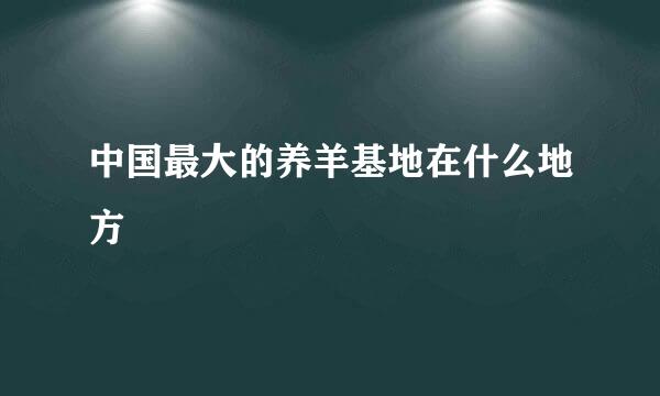 中国最大的养羊基地在什么地方