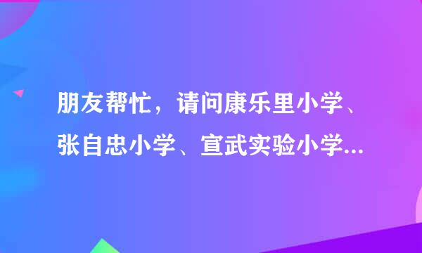 朋友帮忙，请问康乐里小学、张自忠小学、宣武实验小学分校，这三所学校选哪个学校呢，很想得到您的帮助。