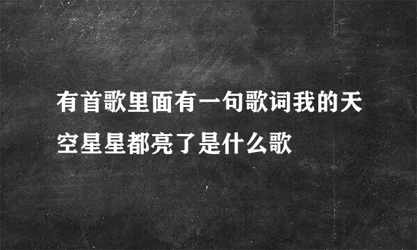 有首歌里面有一句歌词我的天空星星都亮了是什么歌