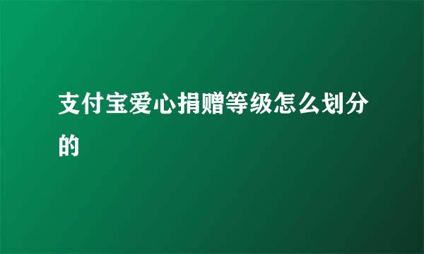 支付宝爱心捐赠等级怎么划分的