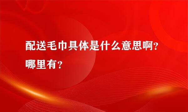 配送毛巾具体是什么意思啊？哪里有？