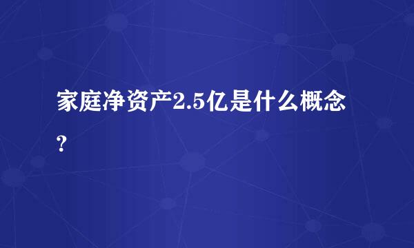 家庭净资产2.5亿是什么概念？