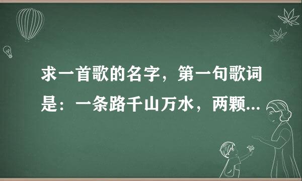 求一首歌的名字，第一句歌词是：一条路千山万水，两颗心，，，，不记得后面的了，只知道中央1台经常放这歌