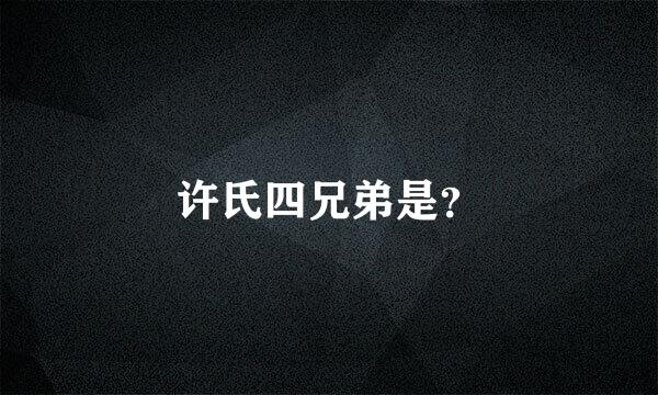 许氏四兄弟是？