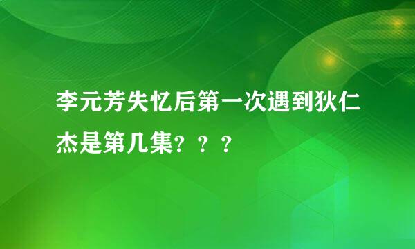 李元芳失忆后第一次遇到狄仁杰是第几集？？？