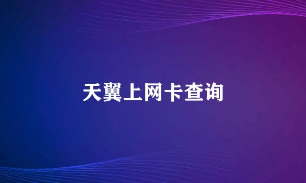 天翼上网卡查询