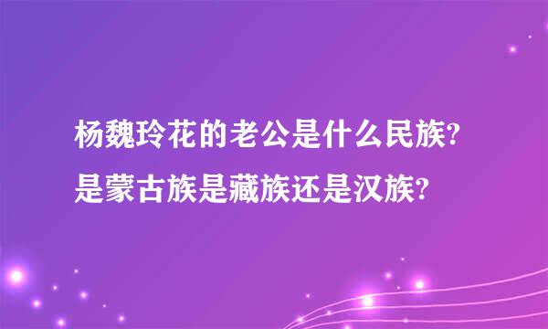 杨魏玲花的老公是什么民族?是蒙古族是藏族还是汉族?