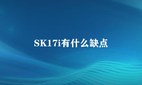 SK17i有什么缺点