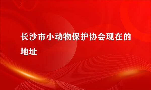 长沙市小动物保护协会现在的地址