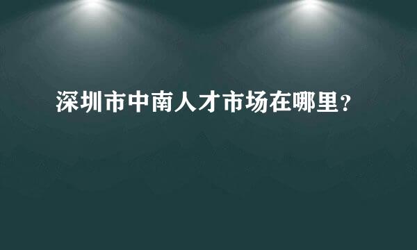 深圳市中南人才市场在哪里？