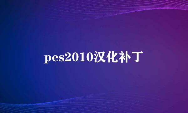 pes2010汉化补丁