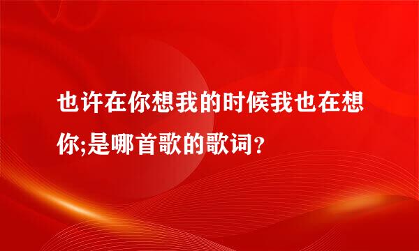 也许在你想我的时候我也在想你;是哪首歌的歌词？