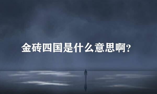 金砖四国是什么意思啊？