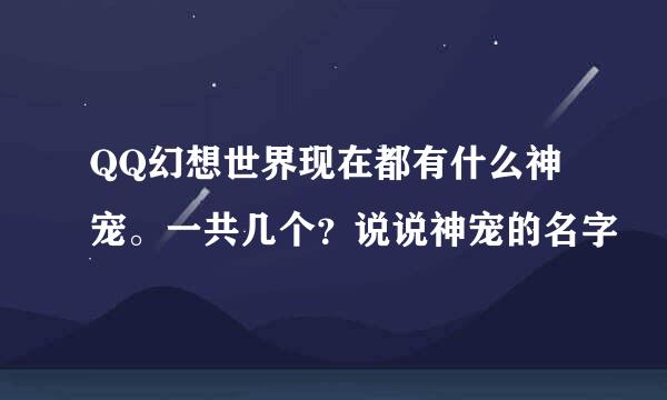 QQ幻想世界现在都有什么神宠。一共几个？说说神宠的名字