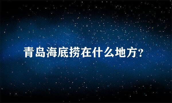 青岛海底捞在什么地方？