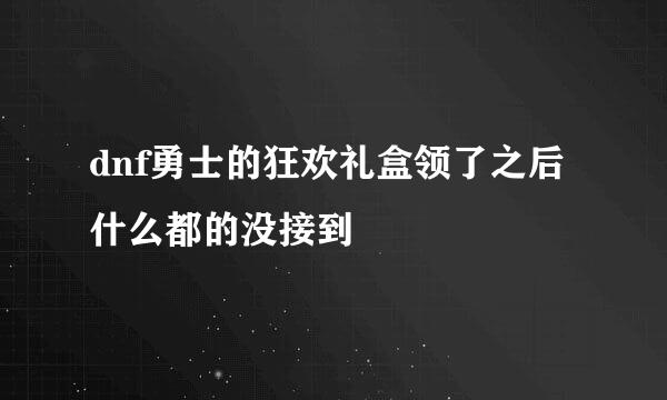 dnf勇士的狂欢礼盒领了之后什么都的没接到