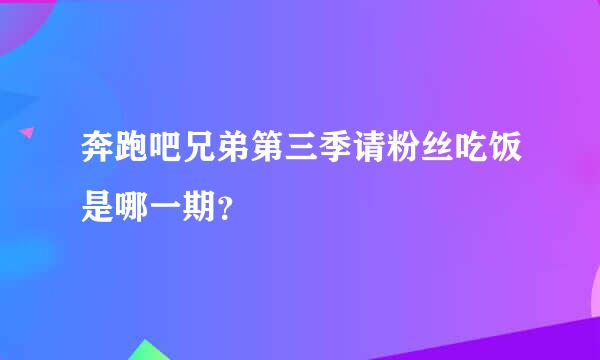 奔跑吧兄弟第三季请粉丝吃饭是哪一期？