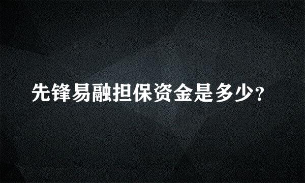 先锋易融担保资金是多少？