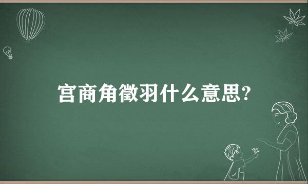 宫商角徵羽什么意思?