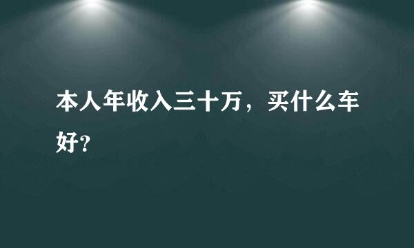 本人年收入三十万，买什么车好？