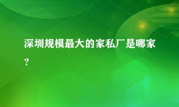 深圳规模最大的家私厂是哪家？