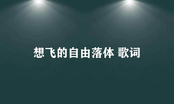 想飞的自由落体 歌词