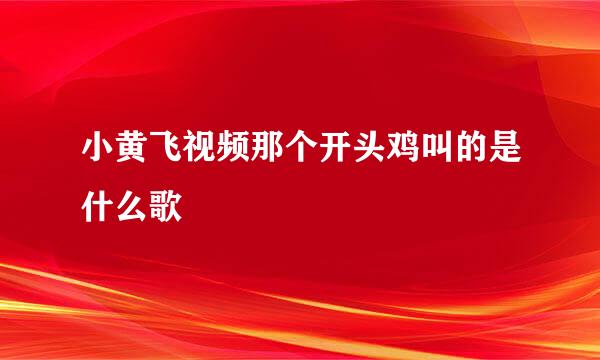 小黄飞视频那个开头鸡叫的是什么歌