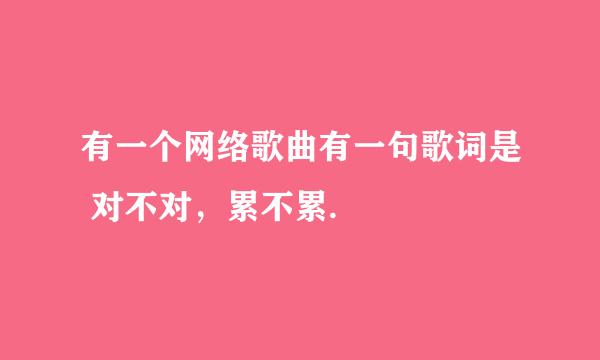 有一个网络歌曲有一句歌词是 对不对，累不累.