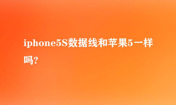 iphone5S数据线和苹果5一样吗?